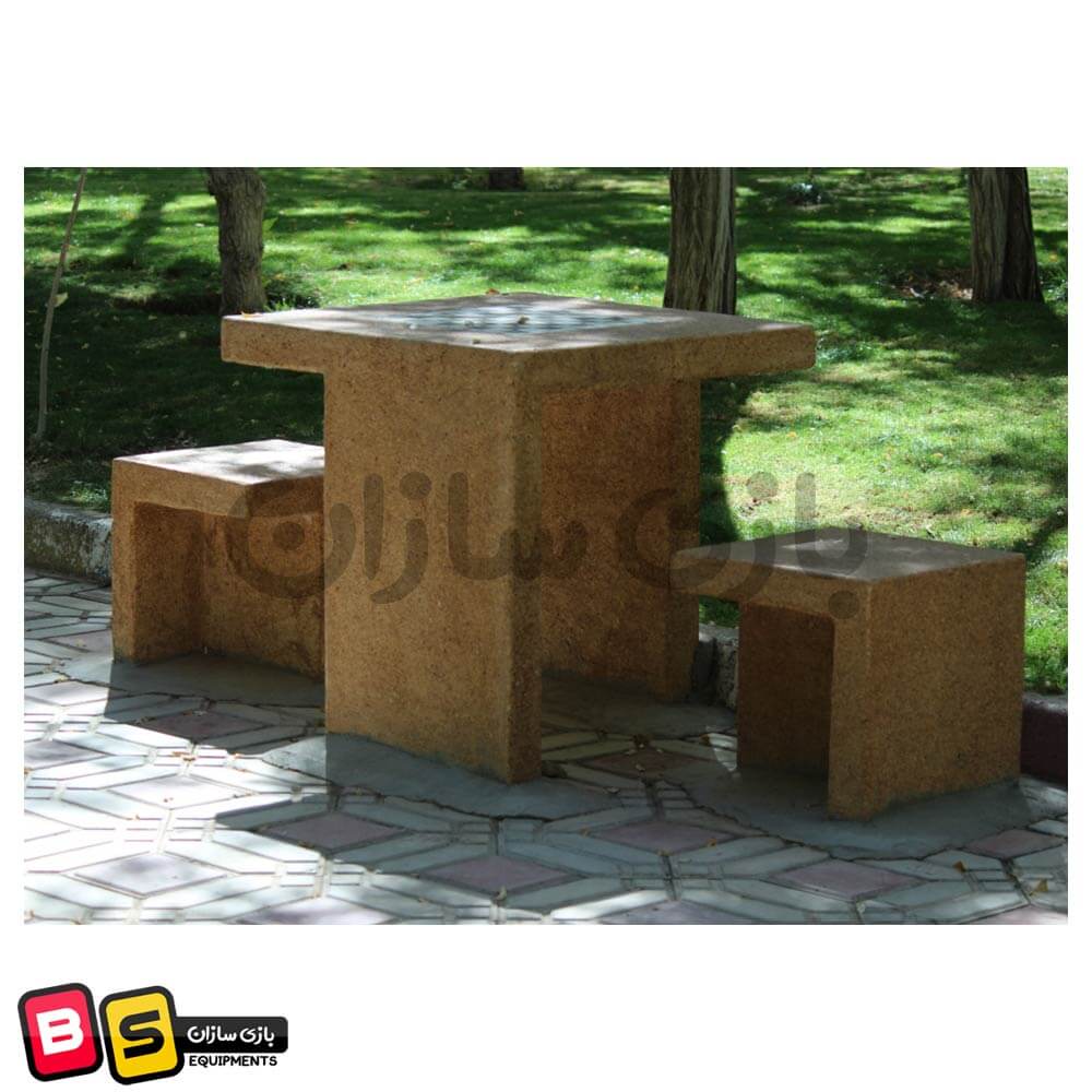 میز شطرنج دو پایه بتنی
