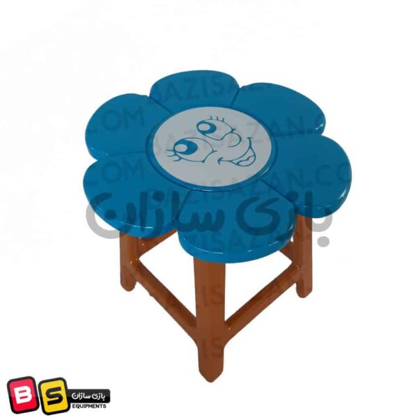 صندلی چوبی گل آبی