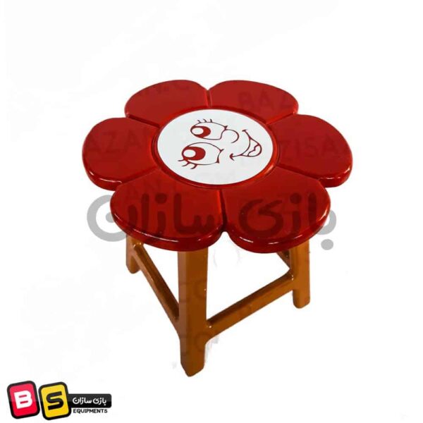 صندلی چوبی گل قرمز
