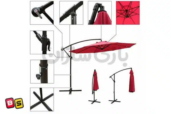 چتر ویلایی پایه کنار با جزئیات