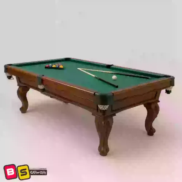 میز بیلیارد طرح گل با جنس کف سنگ و جنس بدنه چوبی