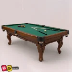 میز بیلیارد طرح گل با جنس کف سنگ و جنس بدنه چوبی