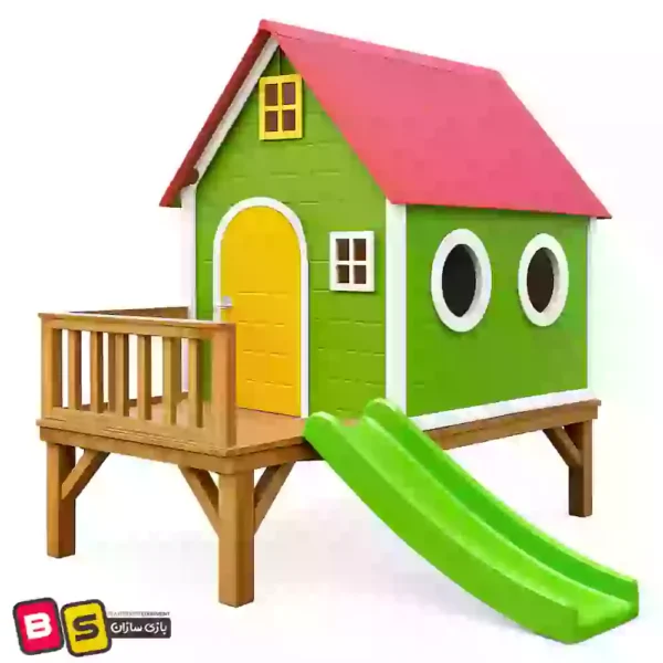 کلبه سرسره دار کودک با رنگ بندی جذاب و مخصوص کودک