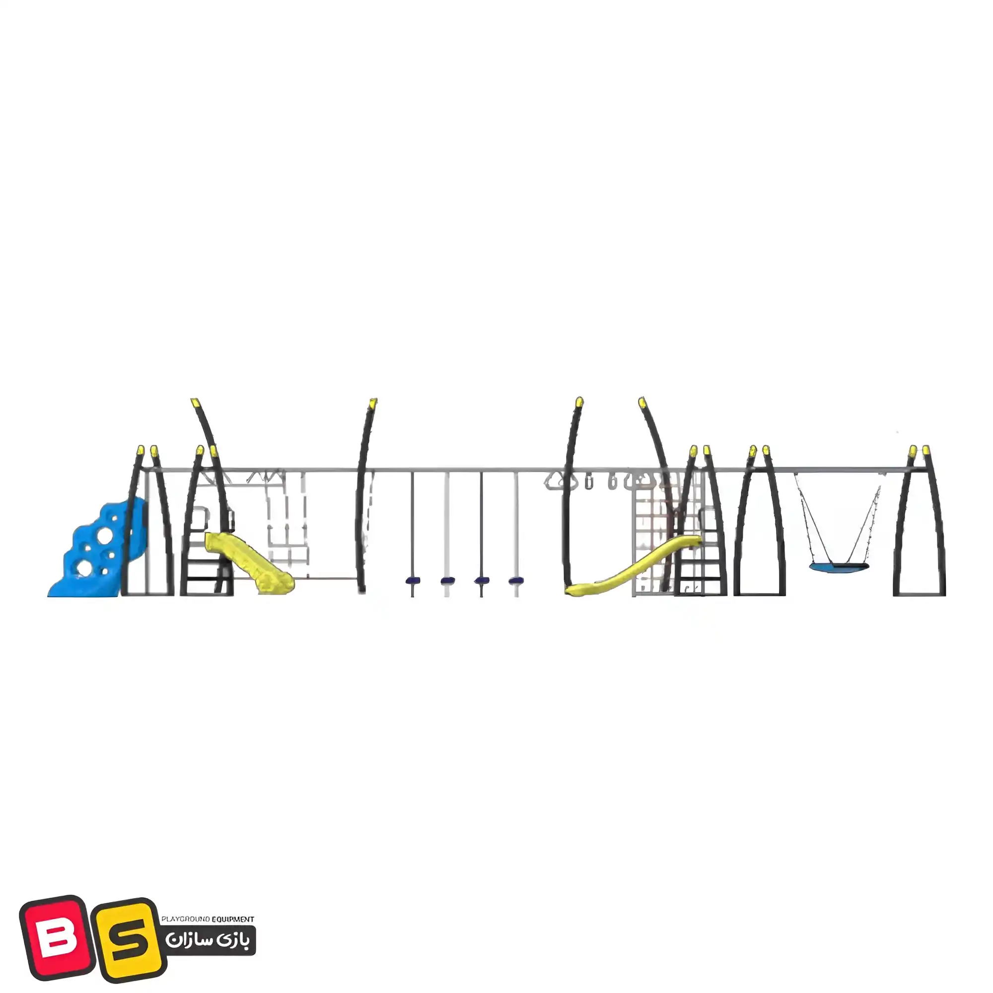 Rope composite structure 3208 - 2 تجهیز فضای باز پارکی با سازه ترکیبی طنابی 3208
