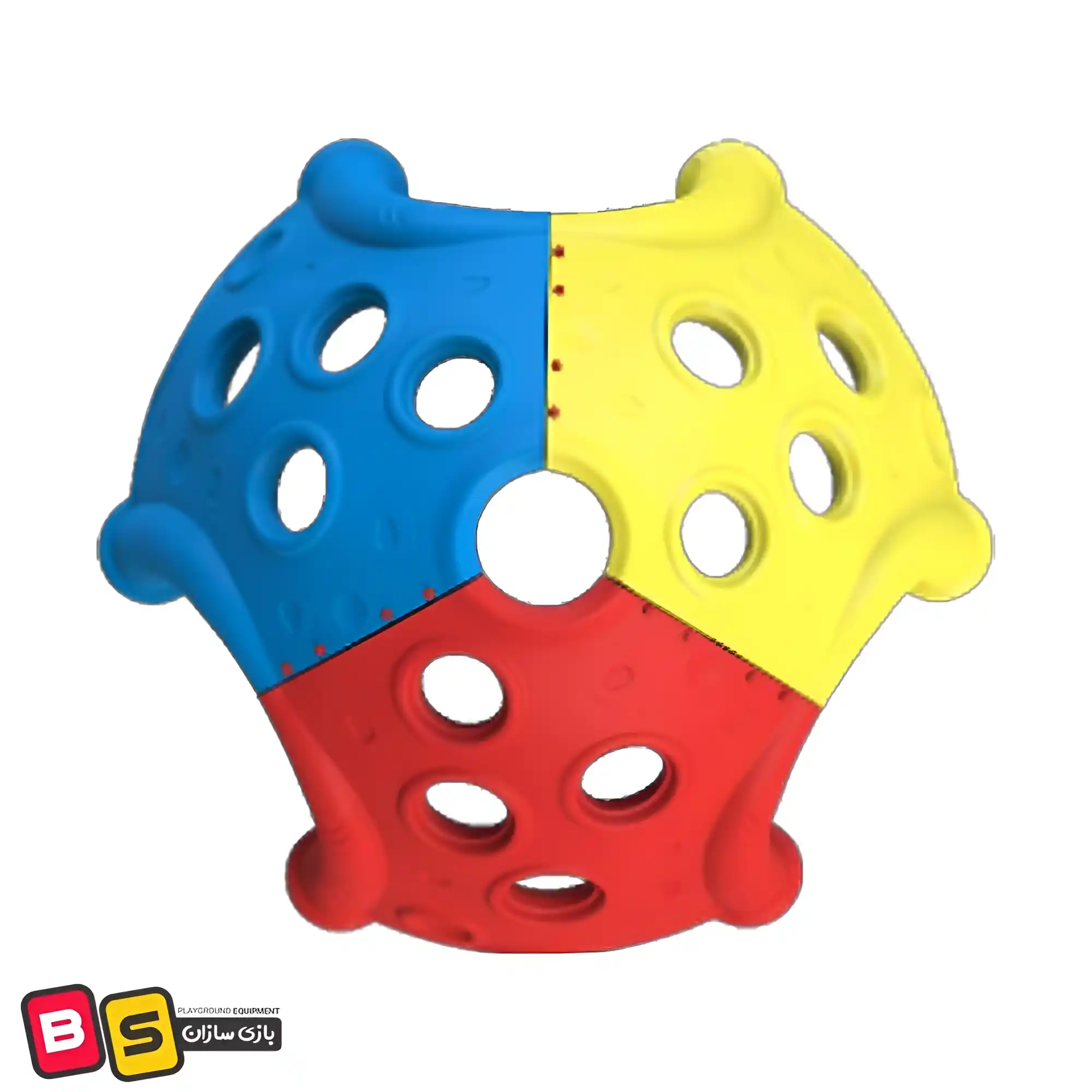 Spherical rock climbing 2 صخره نوردی کروی 3104 در رنگ بندی متنوع زرد، آبی و قرمز